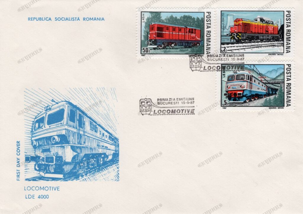 „Locomotive” – FDC, 15 octombrie 1987, București