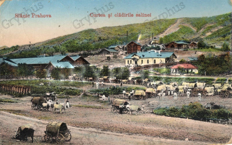 Slănic Prahova – Curtea și clădirile salinei, circulată 1917